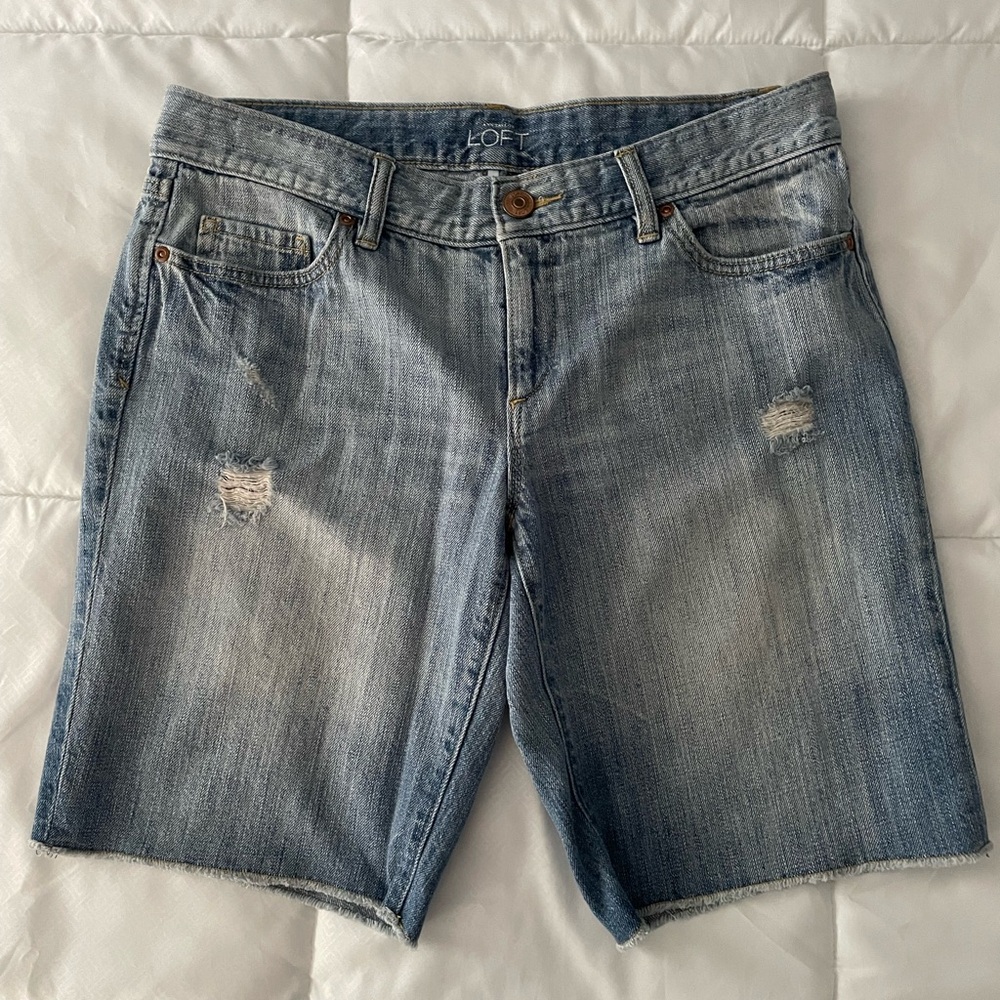 LOFT Distressed Jean Shorts